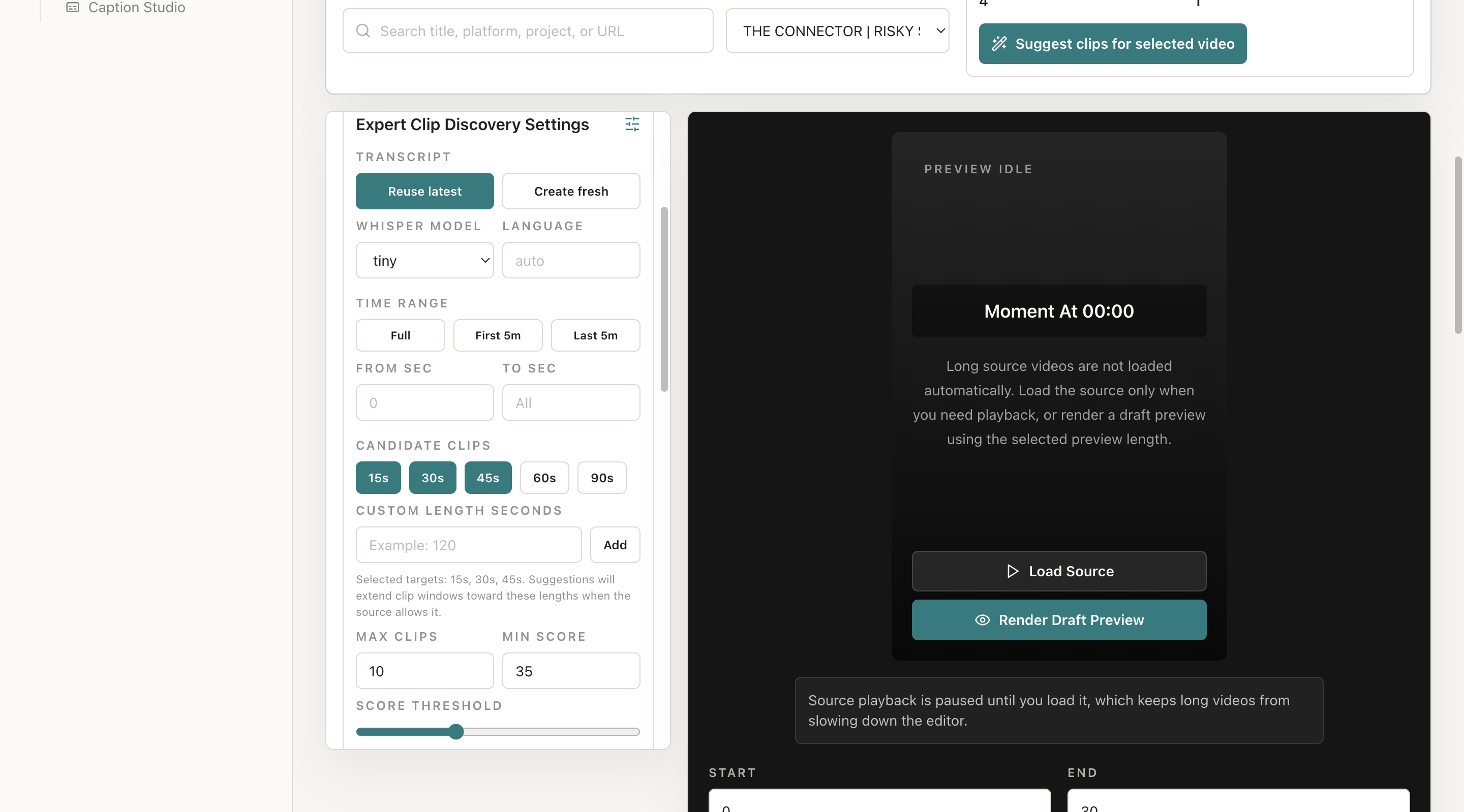 AI suggestion controls